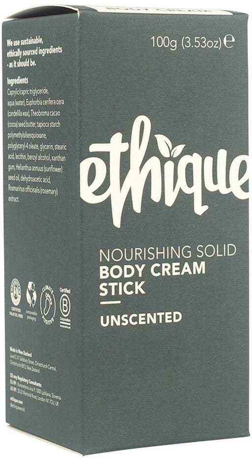 Ethique Ethique Body Cream Stick Nourishing Solid Unscented 100g  SELL THROUGH