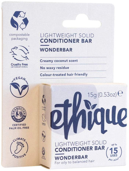 Ethique Ethique Bar Conditioner Lightweight Solid Wonderbar (For Oily To Balanced Hair) 15g  SELL THROUGH
