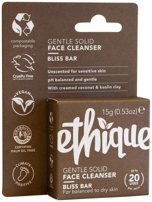Ethique Ethique Bar Face Cleanser Gentle Solid Bliss Bar (For Balanced To Dry Skin) 15g SELL THROUGH