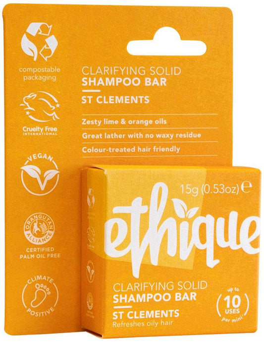 Ethique Ethique Bar Shampoo Clarifying Solid St Clements (Refreshes Oily Hair) 15g  SELL THROUGH