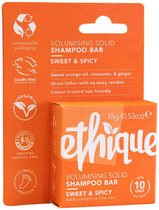 Ethique Ethique Bar Shampoo Volumising Solid Sweet & Spicy (Adds Oomph To Fine Hair) 15g SELL THROUGH