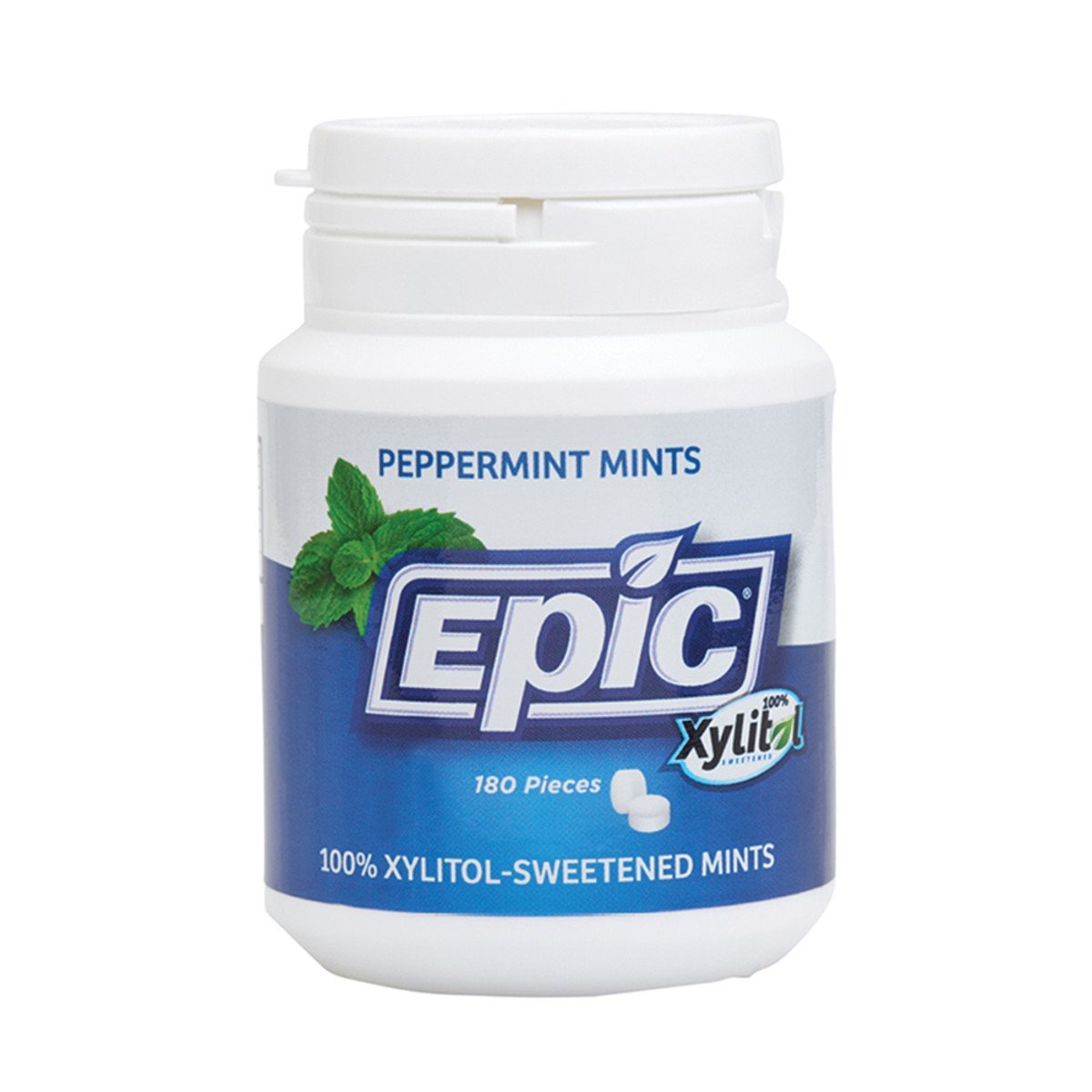 Epic Epic Xylitol (Sugar-Free) Mints Peppermint 180 Piece Tub