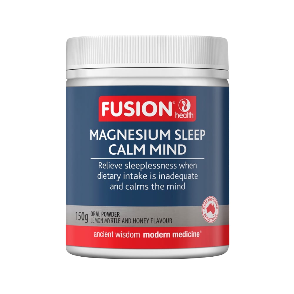 FUSION HEALTH MAGNESIUM SLEEP CALM MIND ORAL POWDER LEMON MYRTLE AND HONEY 150G