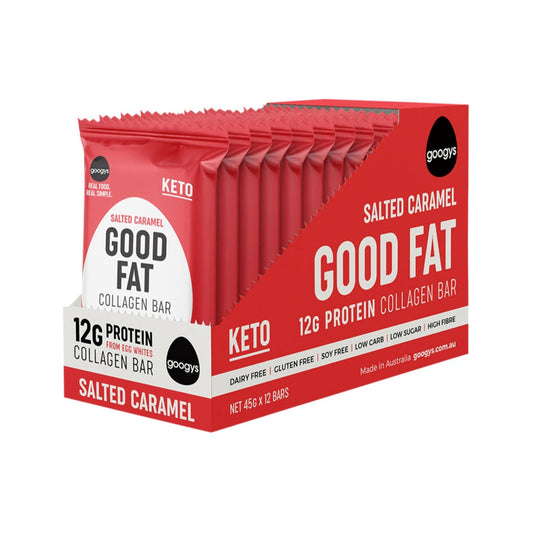 Googys Googys Good Fat Collagen Bar Salted Caramel 45g x 12 Display