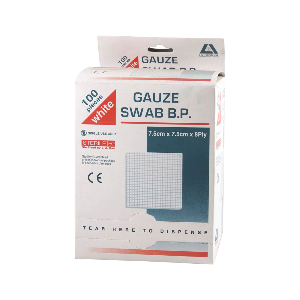 Gauze Swabs Sterile (7.5 x 7.5cm) 8ply x 100 Pack