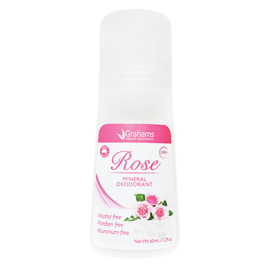 Grahams Grahams Natural Mineral Deodorant Roll-On Rose 65ml