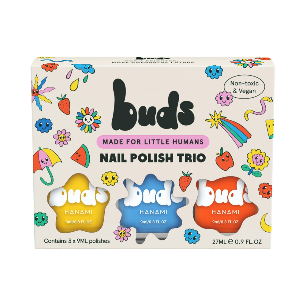 HANAMI BUDS KIDS NAIL POLISH TRIO SPLASH 3 X 9ML