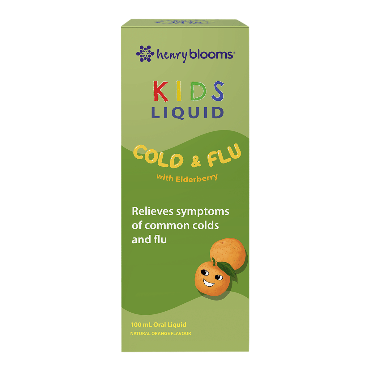 Henry Blooms Kids Liquid Cold and Flu With Elderberry