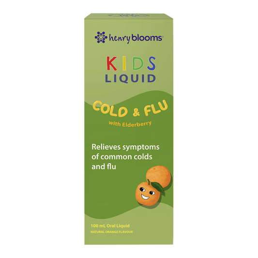 Henry Blooms Kids Liquid Cold and Flu With Elderberry