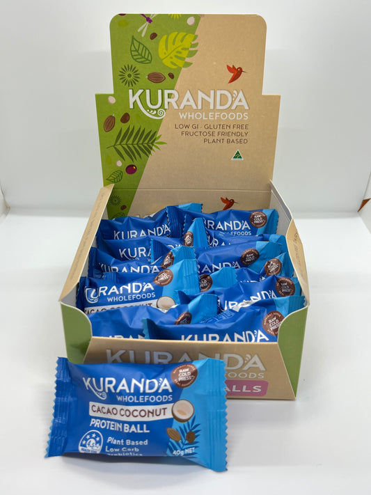 Kuranda Wholefoods Kuranda Wholefoods Protein Ball Cacao Coconut 40g x 12 Display