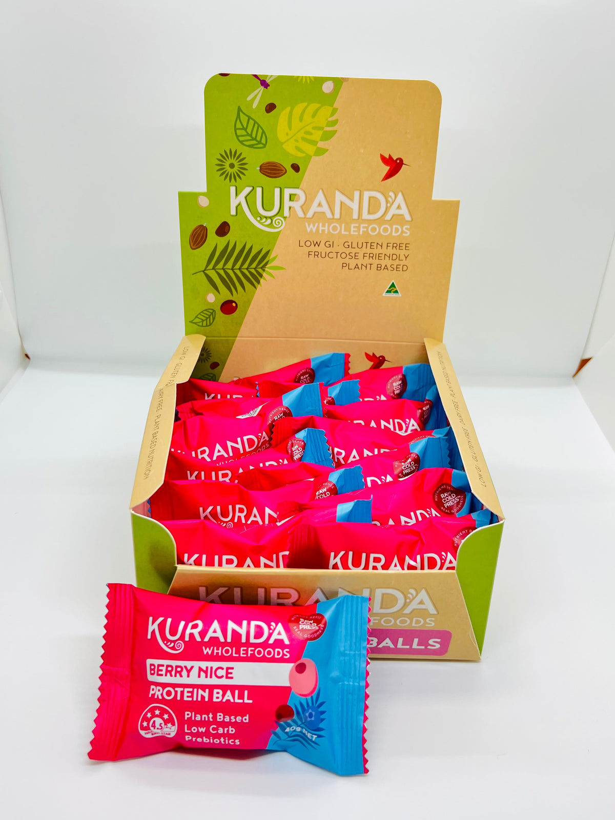 Kuranda Wholefoods Kuranda Wholefoods Protein Ball Berry Nice 40g x 12 Display