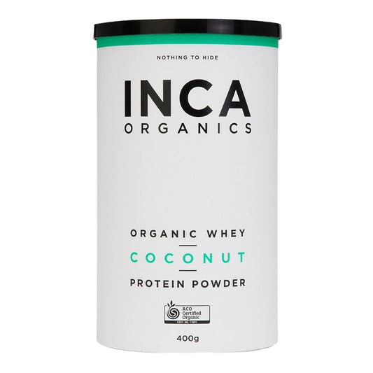 INCA Organics Organic Whey Protein Powder 400 g Coconut