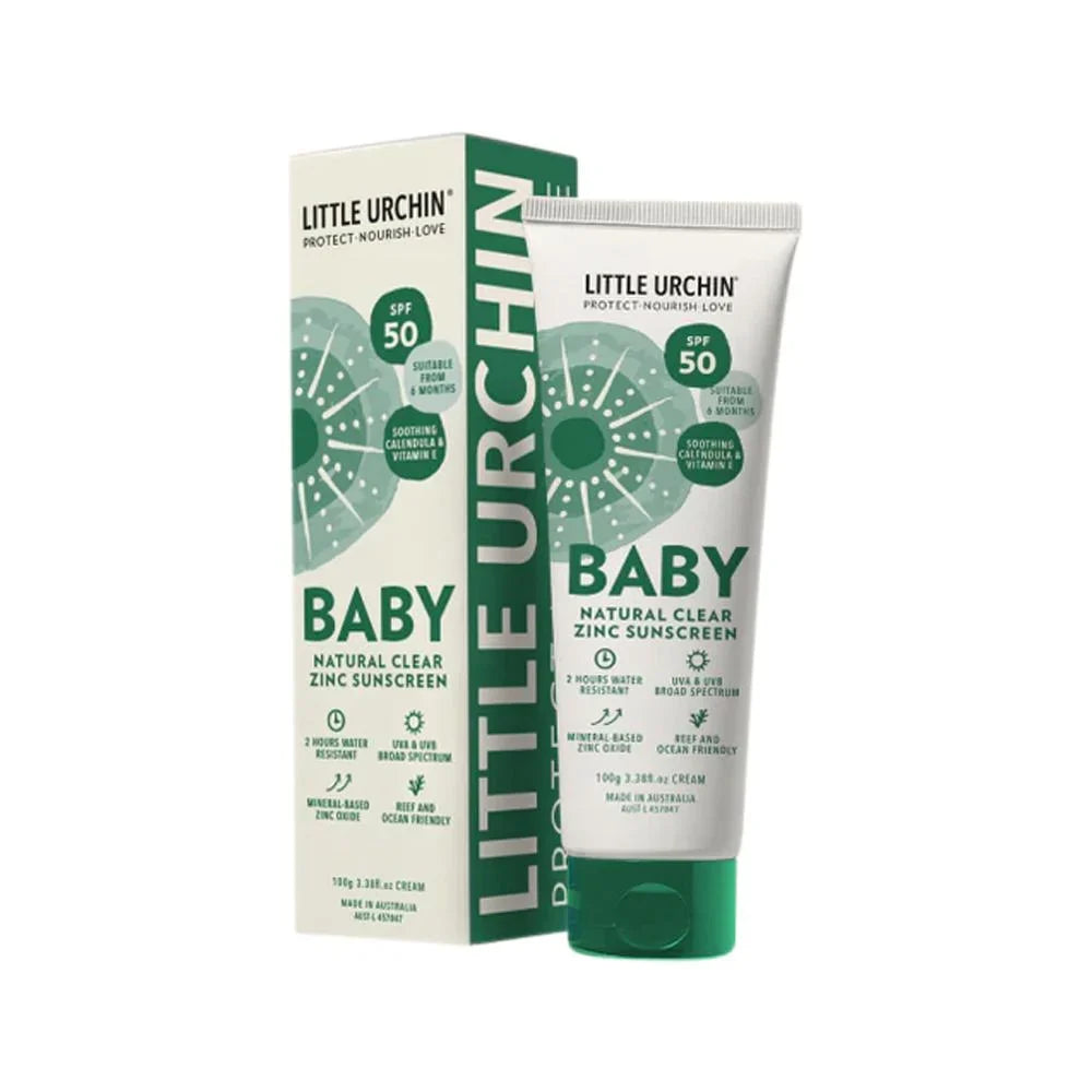 Little Urchin LITTLE URCHIN NATURAL BABY SUNSCREEN CLEAR ZINC SPF 50 100G