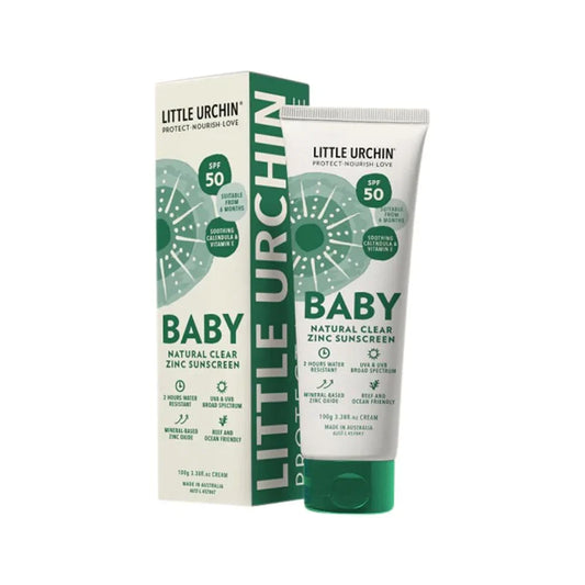 Little Urchin LITTLE URCHIN NATURAL BABY SUNSCREEN CLEAR ZINC SPF 50 100G