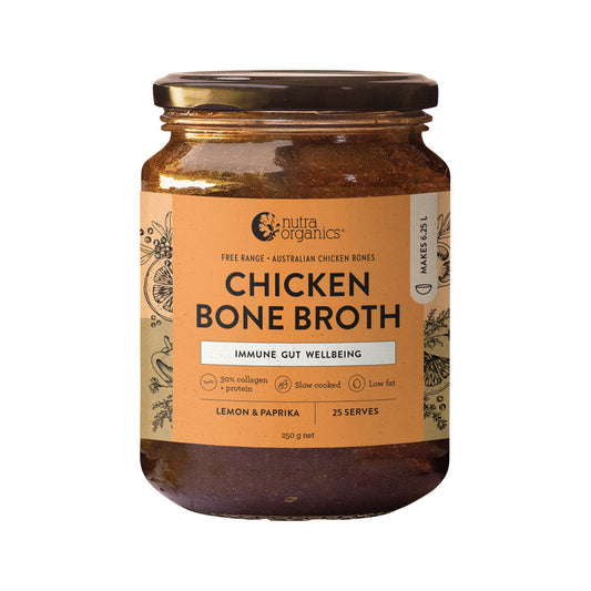 Nutra Naturals Nutra Organics Bone Broth Chicken Concentrate Lemon & Paprika 250g