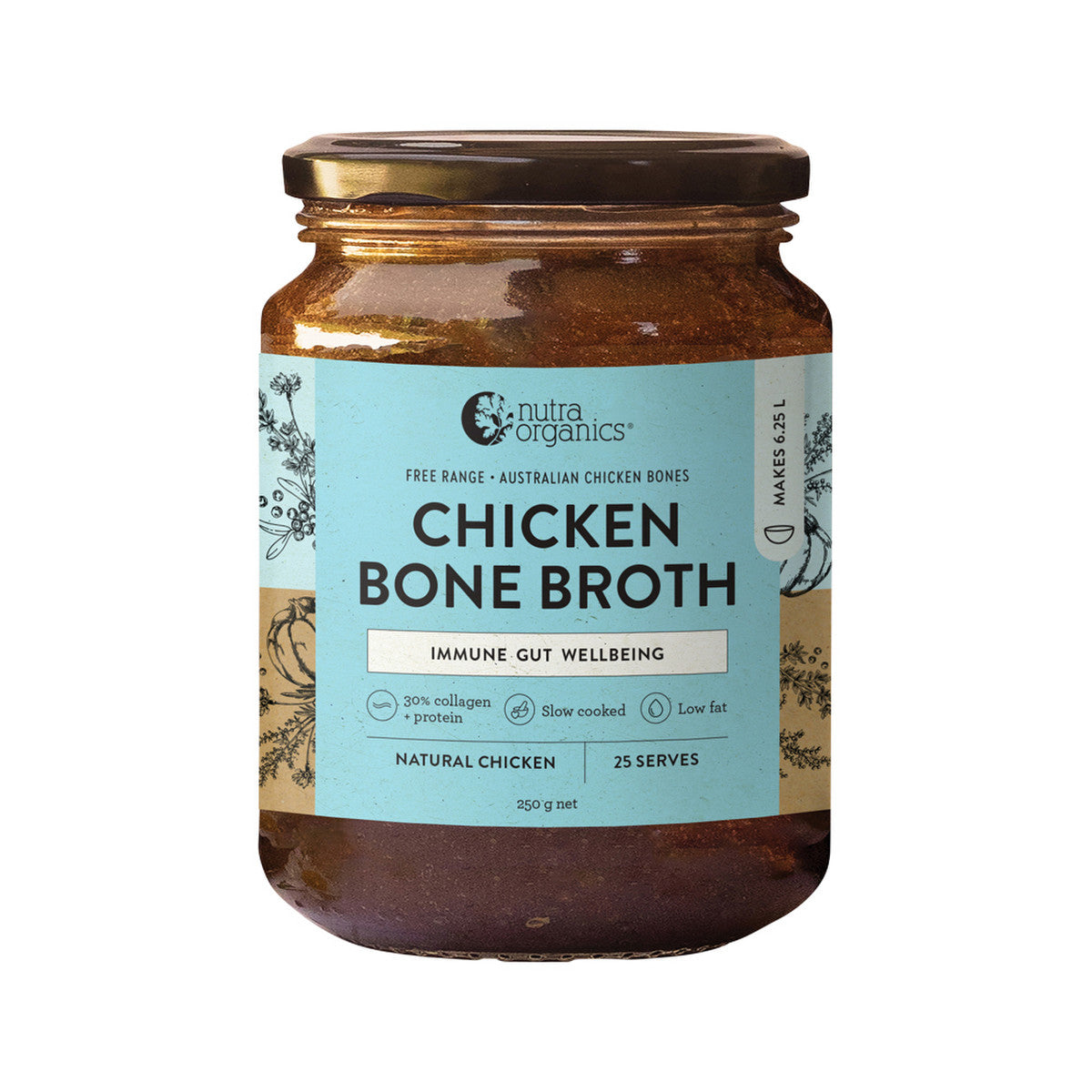 Nutra Naturals Nutra Organics Bone Broth Chicken Concentrate Natural 250g