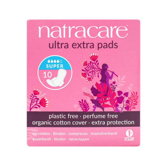 Natra Care Natracare Ultra Extra Pads Super with Organic Cotton Cover x 10 Pack