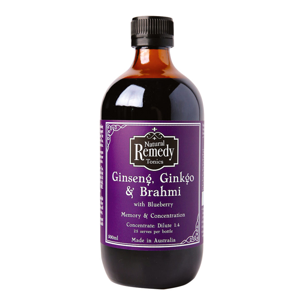 Natural Remedy Tonics Natural Remedy Tonics Ginseng Ginkgo & Brahmi Concentrate 500ml