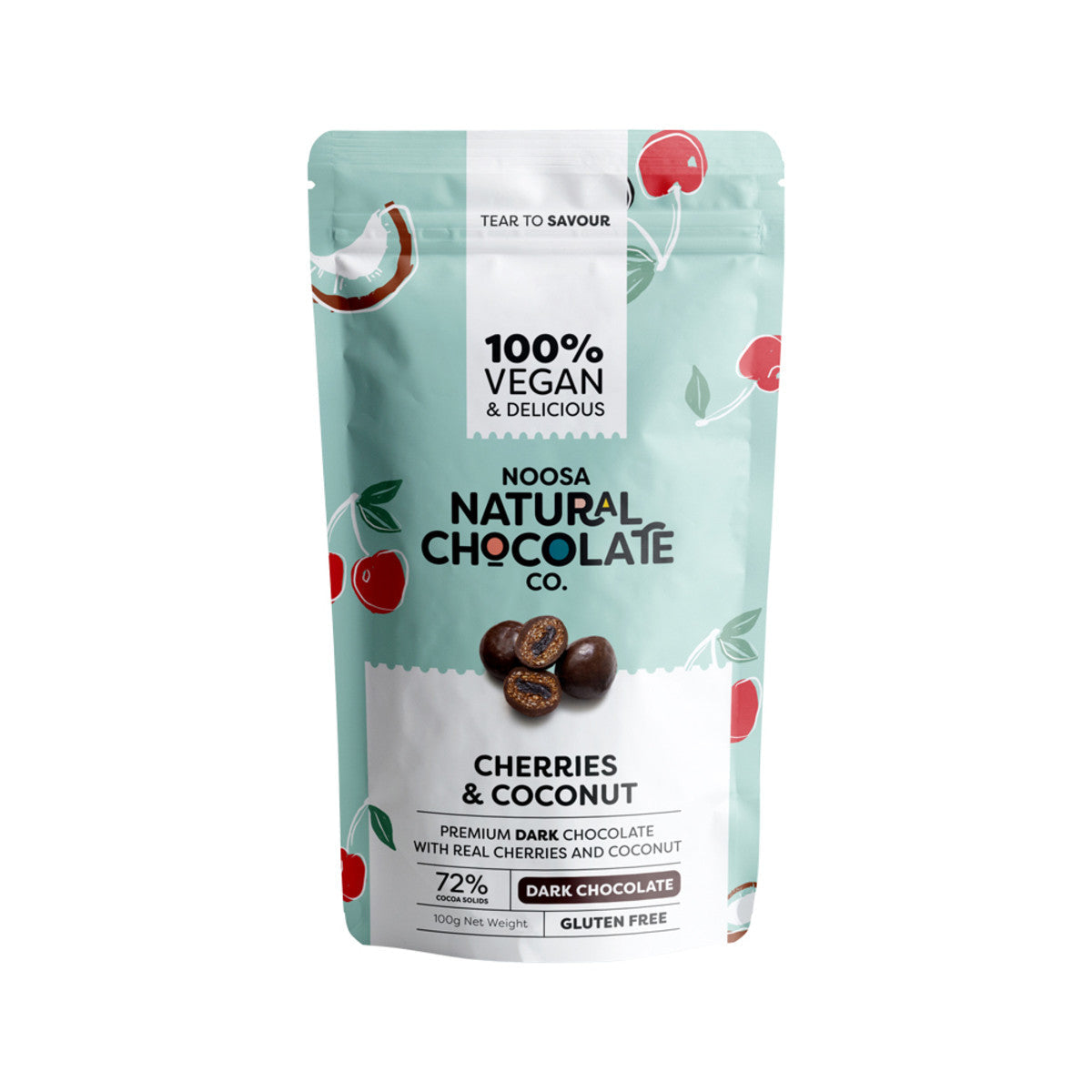 Noosa Noosa Natural Chocolate Co. Dark Chocolate Cherries and Coconut 100g