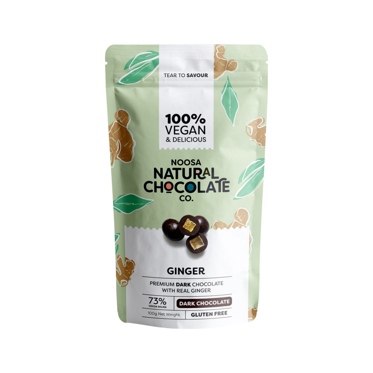 Noosa Noosa Natural Chocolate Co. Dark Chocolate Ginger 100g