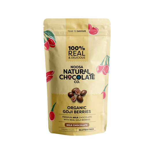 Noosa Noosa Natural Chocolate Co. Milk Chocolate Organic Goji Berries 125g