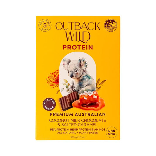 OUTBACK WILD PROTEIN COCONUT MILK CHOCOLATE & SALTED CARAMEL 20G X 5PK