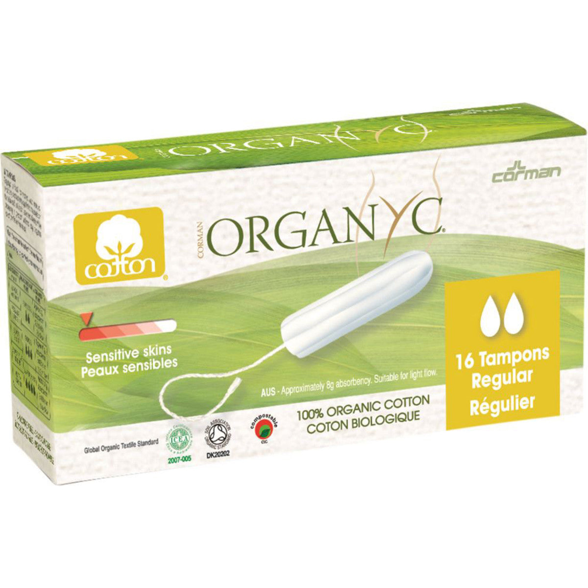 Organyc Organyc Organic Tampons Regular x 16 Pack