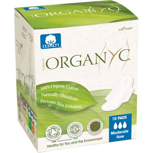 Organyc Organyc Organic Pads Ultra Thin with Wings Moderate Flow x 10 Pack
