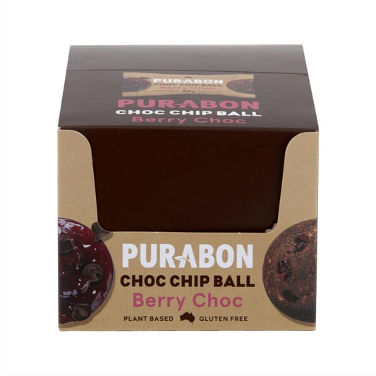 Purabon Purabon Choc Chip Balls Berry Choc Chip 45g x 12 Display