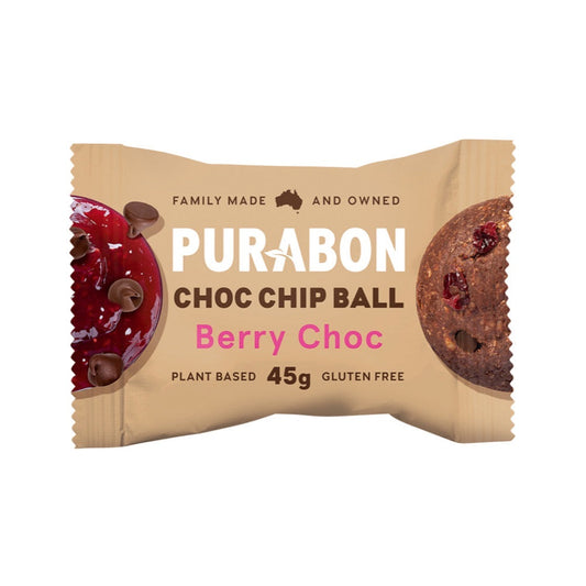 Purabon Purabon Choc Chip Balls Double Choc Chip 45g x 12 Display
