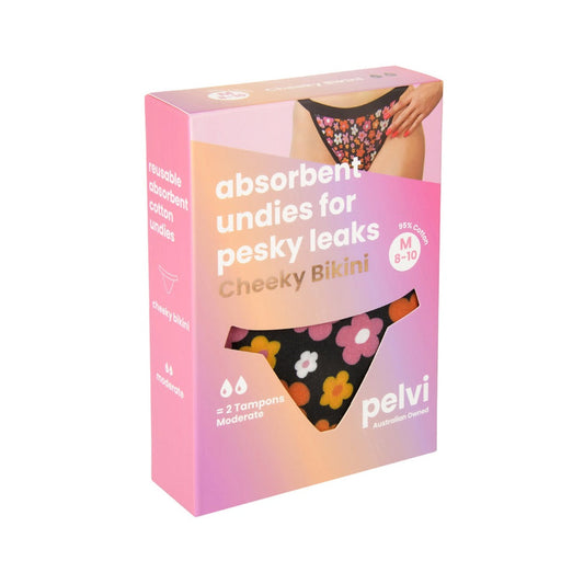 Pelvi Pelvi Leakproof Underwear Cheeky Bikini Floral M