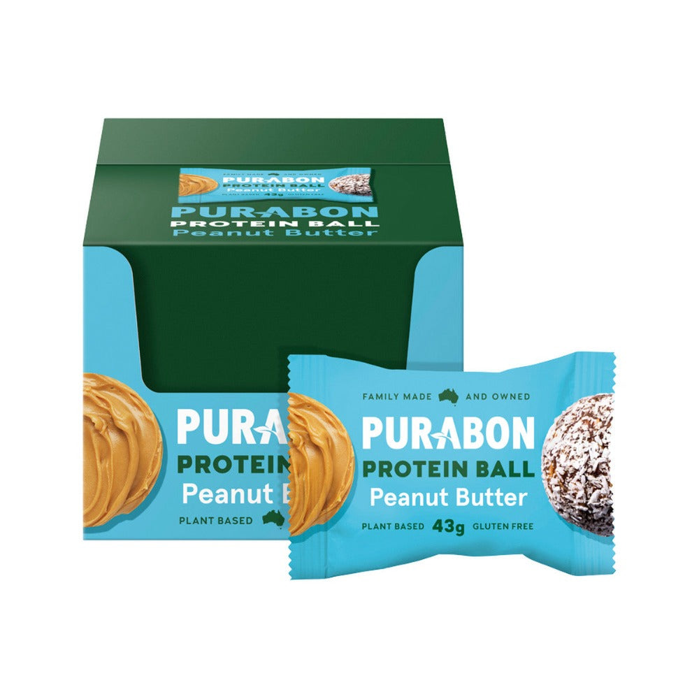 Purabon Purabon Protein Balls Peanut Butter 43g x 12 Display  SELL THROUGH