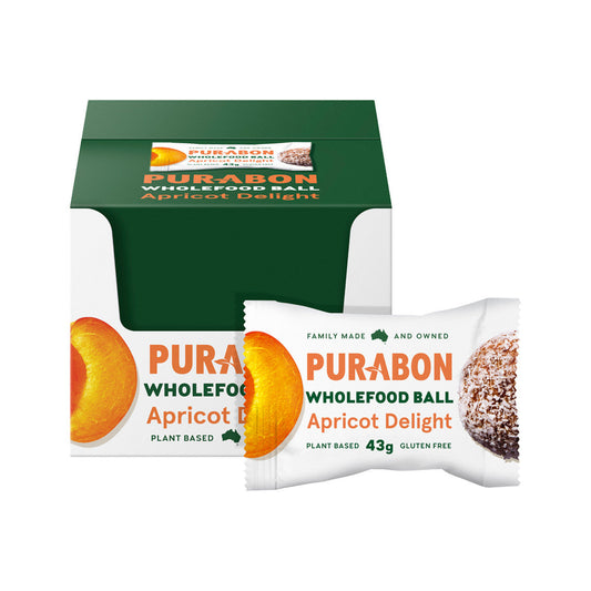 Purabon Purabon Wholefood Balls Apricot Delight 43g x 12 Display
