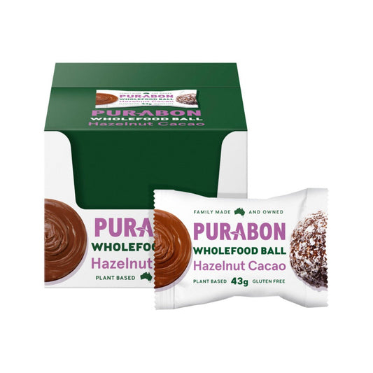 Purabon Purabon Wholefood Balls Hazelnut Cacao 43g x 12 Display