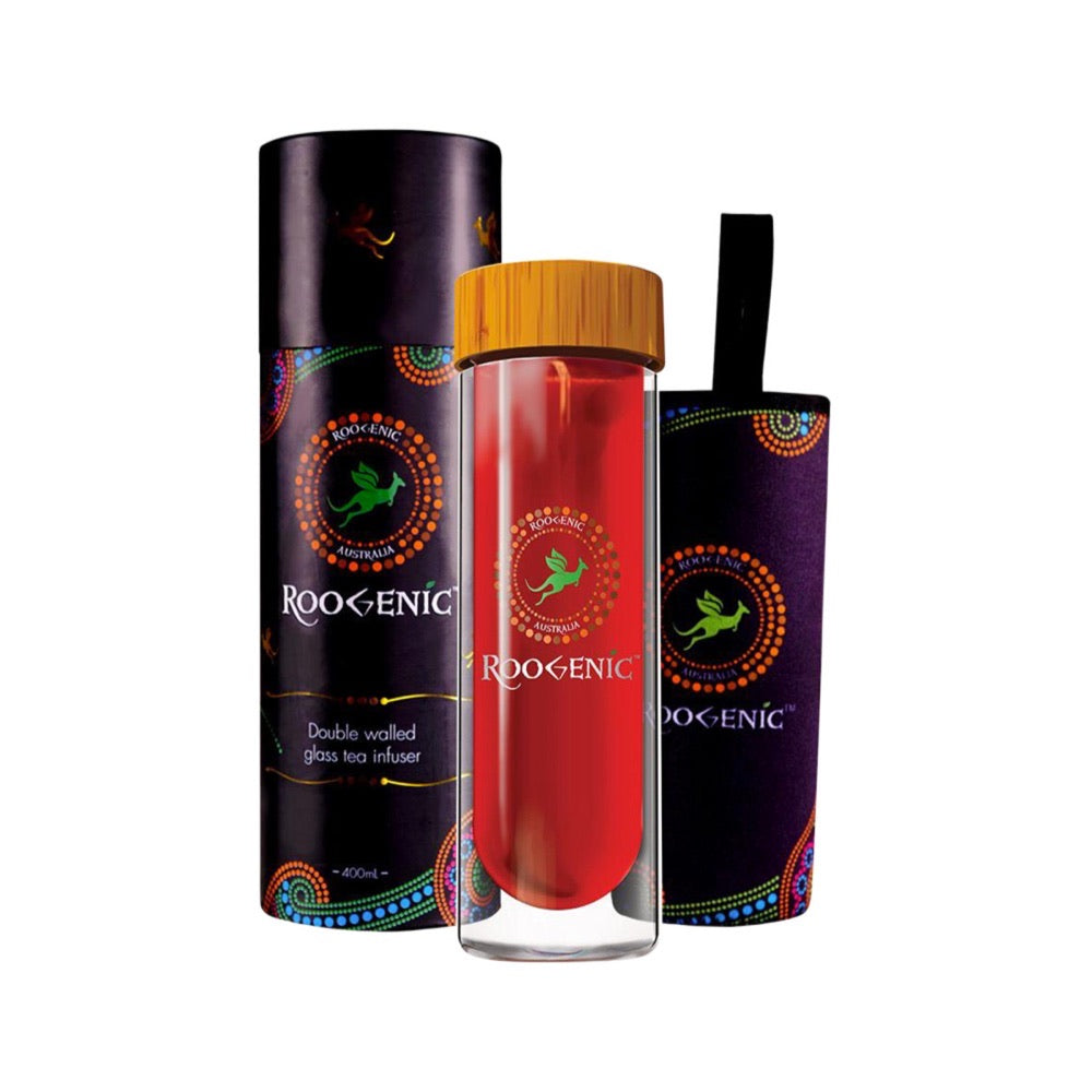 Roogenic Roogenic Australia Double Walled Clear Glass Bottle 400ml