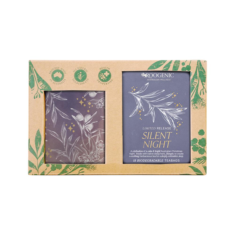 ROOGENIC AUSTRALIA GIFT BOX SILENT NIGHT (LIMITED RELEASE) X 18 TEA BAGS WITH TIN