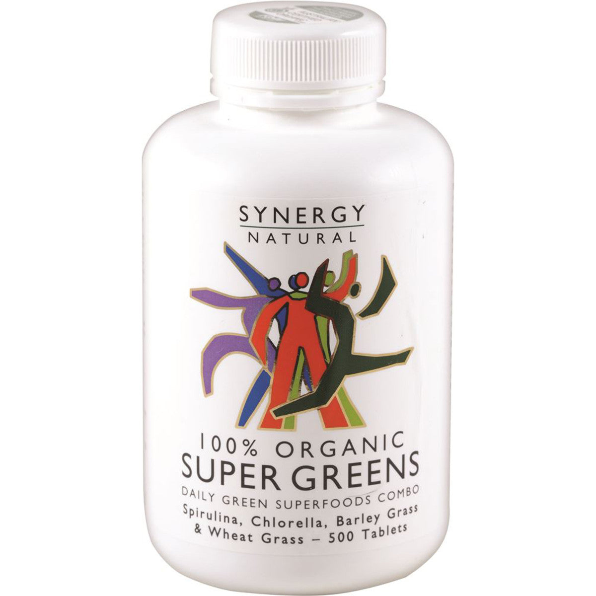 Synergy Natural Synergy Natural Organic Super Greens (Spirulina Chlorella Barley Grass & Wheat Grass) 500t