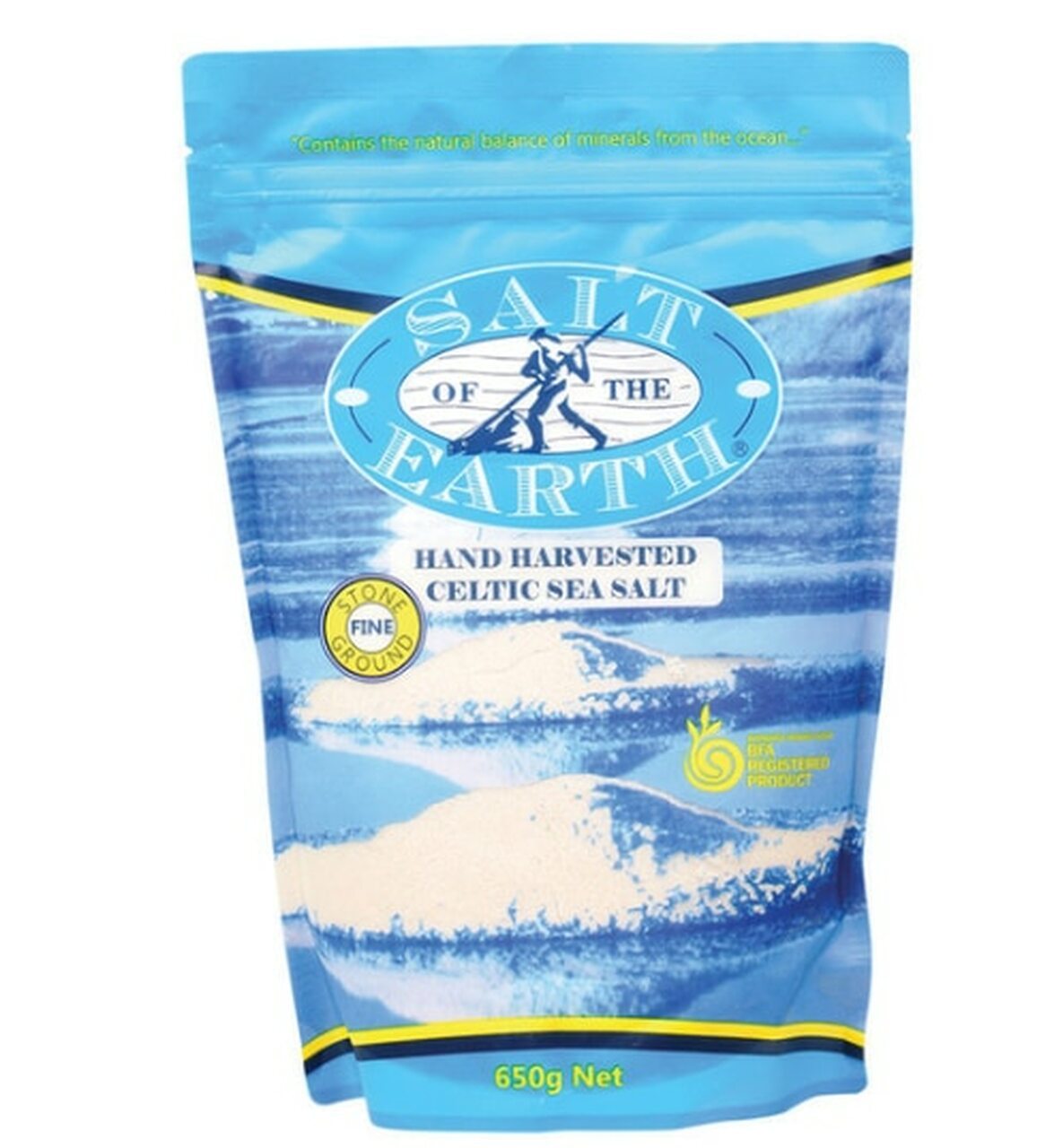 Salt Earth Salt Of The Earth Hand Harvested Celtic Sea Salt Fine 650g