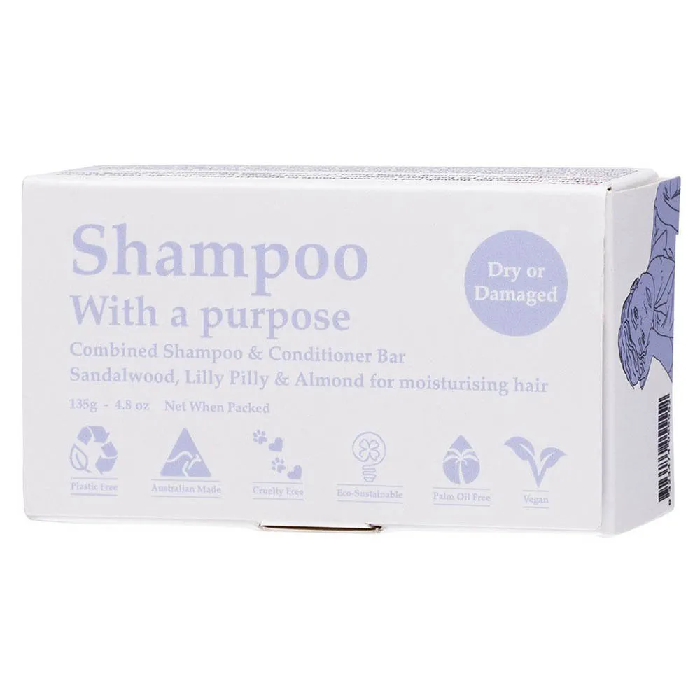 Shampoo with purpose Shampoo With A Purpose Shampoo & Conditioner Bar Dry or Damaged 135g