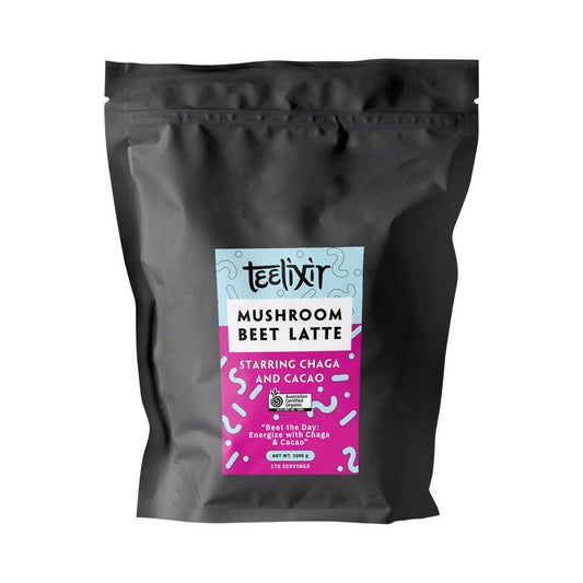TEELIXIR ORGANIC MUSHROOM BEET LATTE (STARRING CHAGA AND CACAO) 1000G