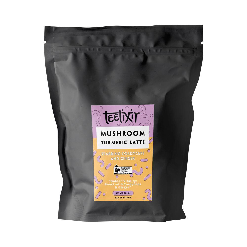 TEELIXIR ORGANIC MUSHROOM TURMERIC LATTE (STARRING CORDYCEPS AND GINGER) 1000G