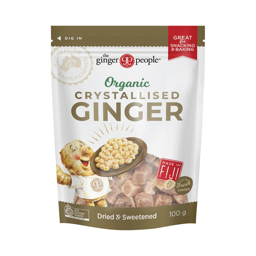 THE GINGER PEOPLE ORGANIC CRYSTALLISED GINGER 100G
