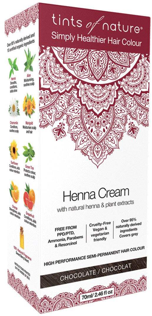 Tints of Nature Henna Cream (Semi-Permanent Hair Colour) Chocolate 70ml