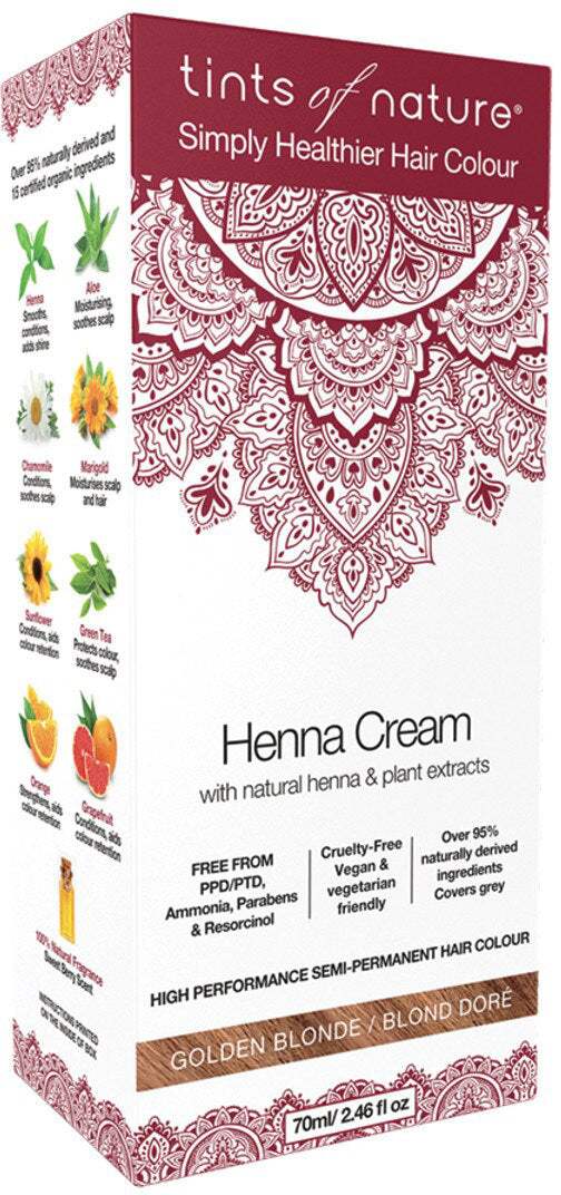 Tints of Nature Henna Cream (Semi-Permanent Hair Colour) Golden Blonde 70ml