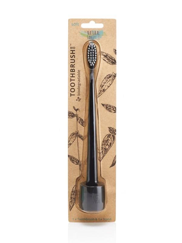 The Natural Family Co The Natural Family Co. Bio Toothbrush with Stand Pirate Black