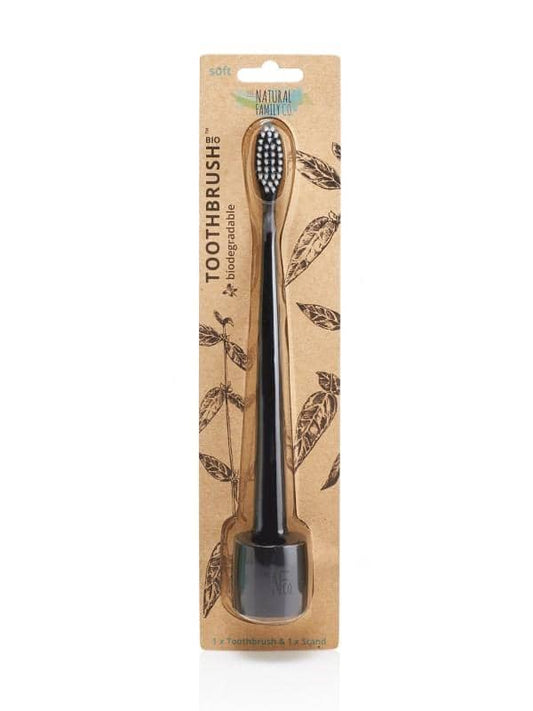 The Natural Family Co The Natural Family Co. Bio Toothbrush with Stand Pirate Black
