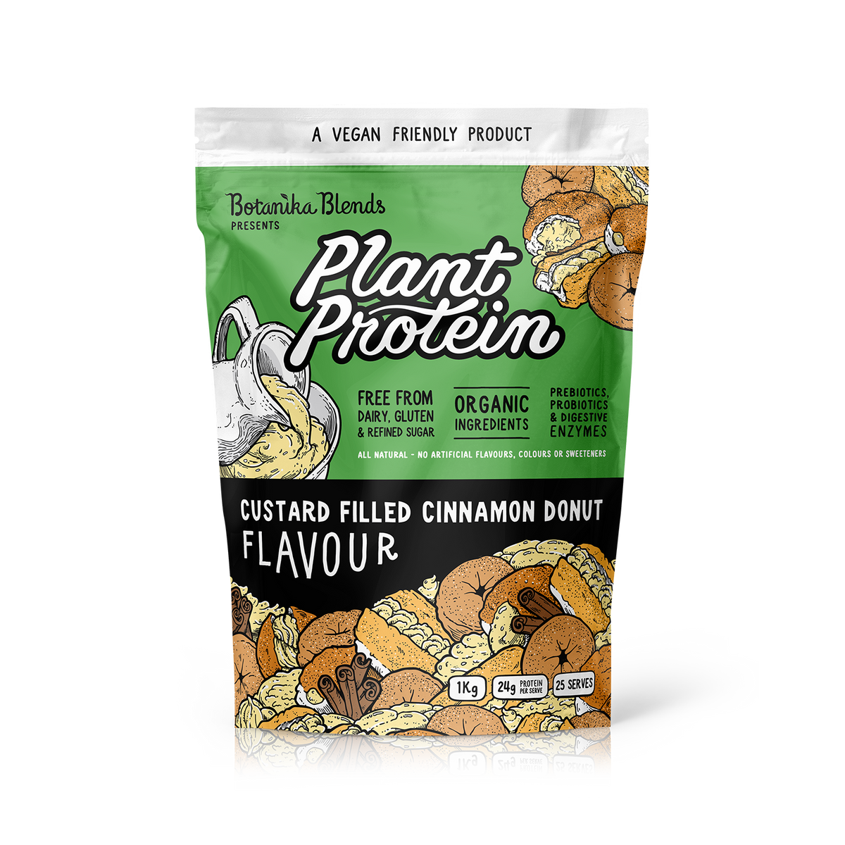 Botanika Blends Botanika Blends Plant Protein Custard Filled Cinnamon Donut 1kg
