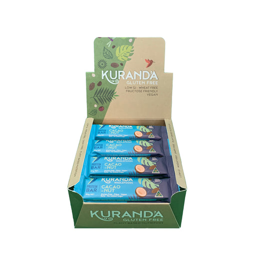 Kuranda Wholefoods Gluten Free Protein Bars Cacao Nut 50g x 16 Display