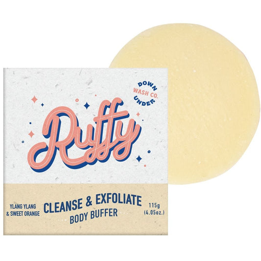 Downunder Wash Co Downunder Wash Co. Ruffy Cleanse & Exfoliate Body Buffer Ylang Ylang & Sweet Orange 115g