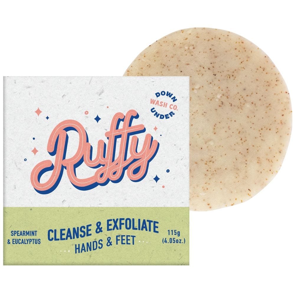 Downunder Wash Co Downunder Wash Co. Ruffy Cleanse & Exfoliate Hands & Feet Spearmint & Eucalyptus 115g